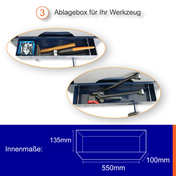 25-32mm Stahlband | Abrollwagen | fahrbar