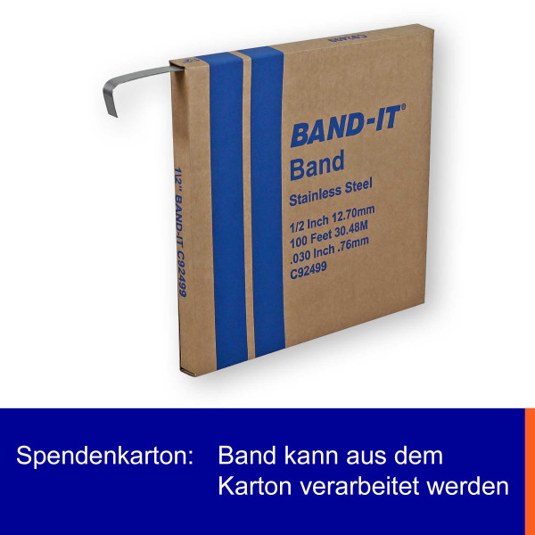 V2A Edelstahlband 12,7 mm | 1⁄2"