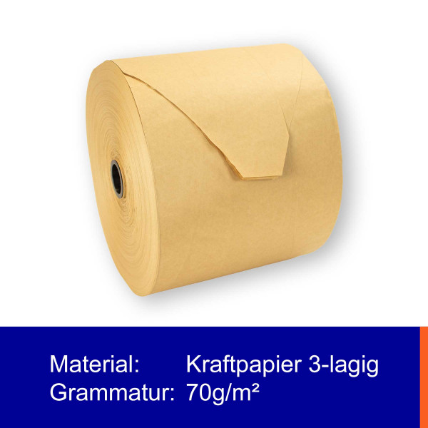 Papierpolster auf Rolle | Stopfpapier | braun | gefalten
