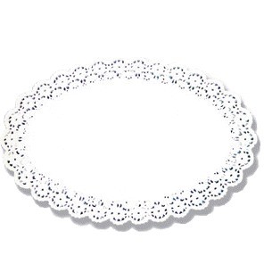 Tortenspitze weiß oval 37x24cm 100er | Abverkauf