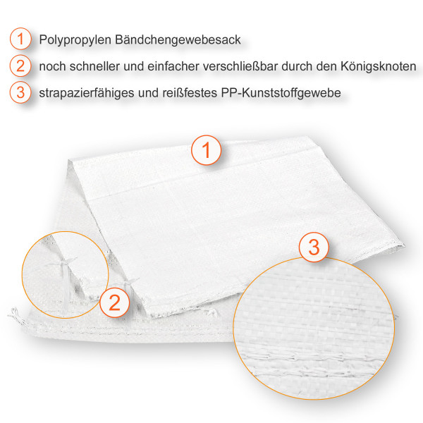 Sandsäcke 30x60cm | PP-Bändchengewebe