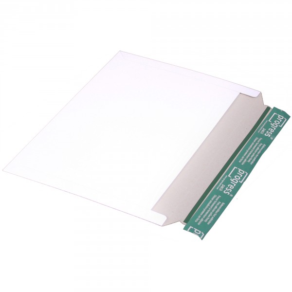 Versandtasche quer, aus leichter Vollpappe DIN C4 | weiß