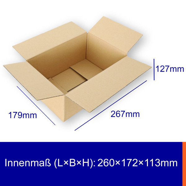 260x172x113mm einwellige Kartonagen