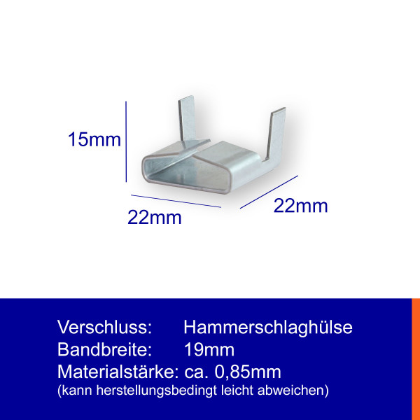 19mm * Verschlusshülsen für Stahlbandumreifungen * RMe